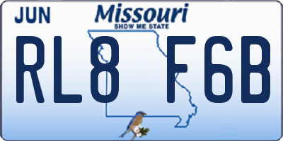 MO license plate RL8F6B