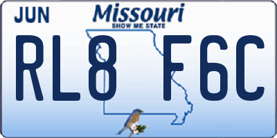 MO license plate RL8F6C