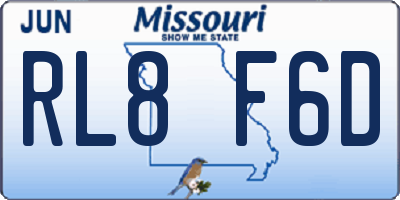 MO license plate RL8F6D