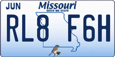MO license plate RL8F6H