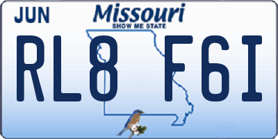 MO license plate RL8F6I