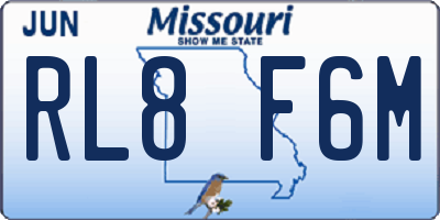 MO license plate RL8F6M