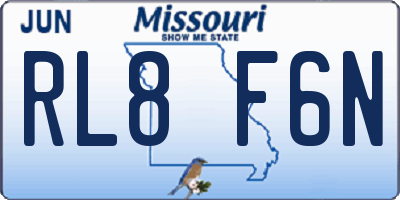 MO license plate RL8F6N