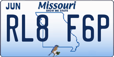 MO license plate RL8F6P
