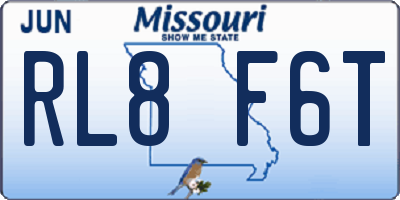 MO license plate RL8F6T
