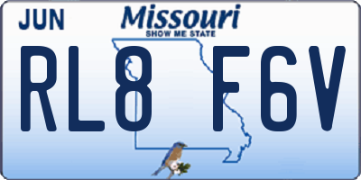 MO license plate RL8F6V