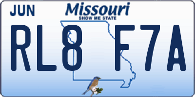 MO license plate RL8F7A