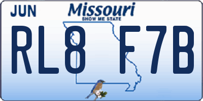 MO license plate RL8F7B