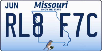 MO license plate RL8F7C