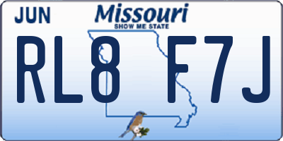 MO license plate RL8F7J