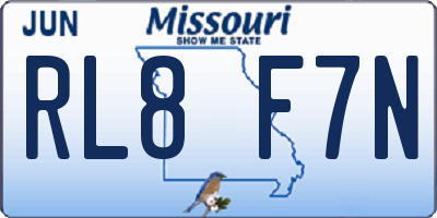 MO license plate RL8F7N