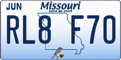 MO license plate RL8F7O