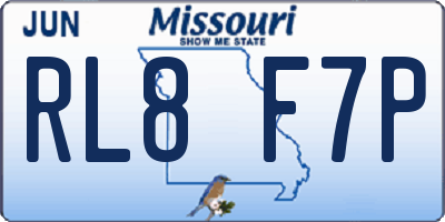 MO license plate RL8F7P