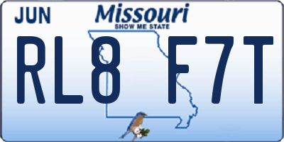 MO license plate RL8F7T
