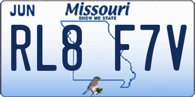 MO license plate RL8F7V