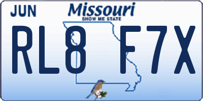 MO license plate RL8F7X