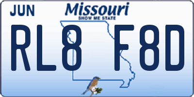 MO license plate RL8F8D