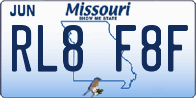MO license plate RL8F8F