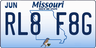 MO license plate RL8F8G