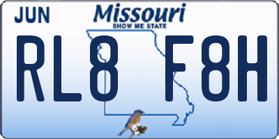 MO license plate RL8F8H