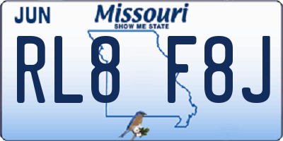 MO license plate RL8F8J