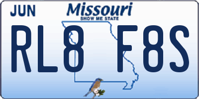 MO license plate RL8F8S