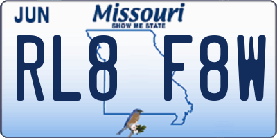 MO license plate RL8F8W
