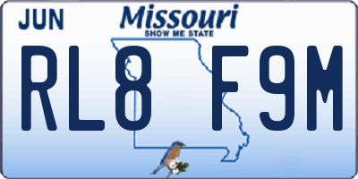 MO license plate RL8F9M
