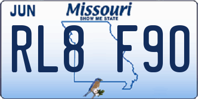 MO license plate RL8F9O