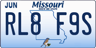 MO license plate RL8F9S