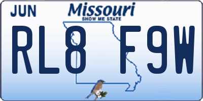 MO license plate RL8F9W
