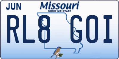 MO license plate RL8G0I