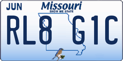 MO license plate RL8G1C