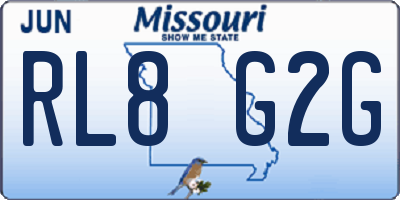 MO license plate RL8G2G