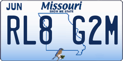 MO license plate RL8G2M