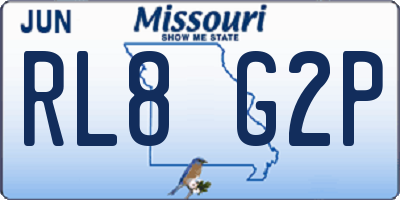 MO license plate RL8G2P
