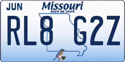 MO license plate RL8G2Z