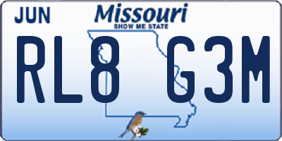 MO license plate RL8G3M