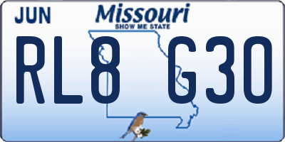 MO license plate RL8G3O