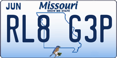 MO license plate RL8G3P
