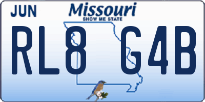 MO license plate RL8G4B