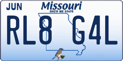MO license plate RL8G4L