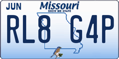 MO license plate RL8G4P