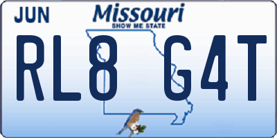 MO license plate RL8G4T