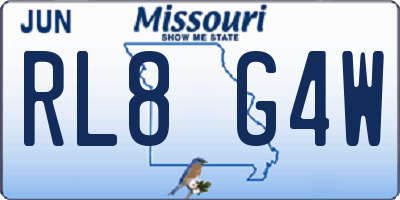 MO license plate RL8G4W
