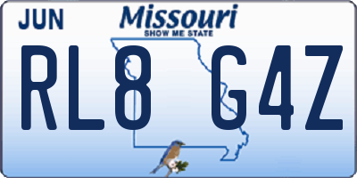 MO license plate RL8G4Z