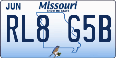 MO license plate RL8G5B