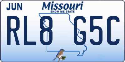 MO license plate RL8G5C