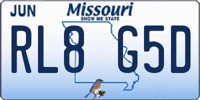 MO license plate RL8G5D