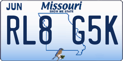MO license plate RL8G5K